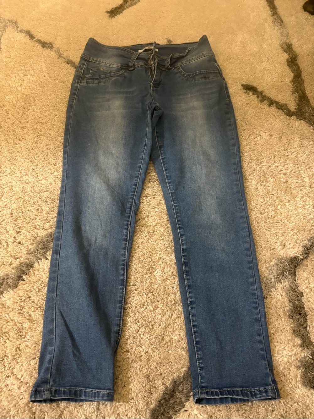 Royalty For Me Medium Blue Skinny Jeans with Drawstring Waist